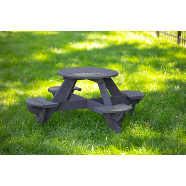Jack and June Kids Solid Wood Round Outdoor Table and Chair Set ...